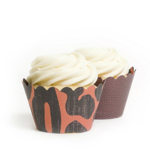 Dress My Cupcake Cheetah Print Reversible Cupcake Wrappers, Set of 12