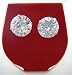 Sterling Silver Round Cubic Zirconium Stud Earrings - 6.5 MM