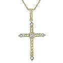 10K Yellow Gold Diamond Cross Pendant
