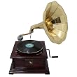 Antique Reproduction RCA Victor Phonograph Gramophone Gold Brass Horn