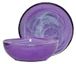Colorful Recycled Art Glass Small Grape Snack Bowl 7 1/2"D, 2 1/2"H - Set / 2