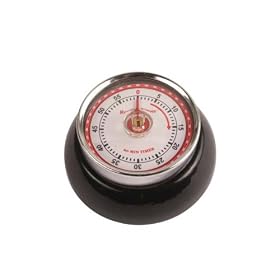 Kikkerland Magnetic Kitchen Timer, Black