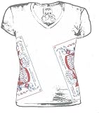 JUNIORS Ringling Brothers - Ticket V-Neck Tee, White, X-Large