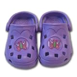 Infant Toddler Lavender Water Clogs with Butterfly - Size 6