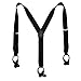 CTM Men's Elastic Button End Suspenders, Black