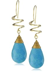 Zariin "Drops with a Twist" Gold Turquoise Earrings
