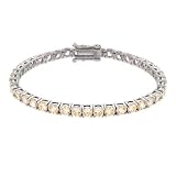 Sterling Silver Champagne CZ Classic Tennis Bracelet
