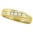 14K Yellow Gold Diamond Wedding Band Duo - Lady's Ring - 0.15 Ct.