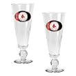 Boston Red Sox 2pc Pilsner Glass Set with Baseball on stem - Oval Logo MLB Baseball