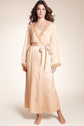 Autograph Floral Lace Satin Wrap Dressing Gown