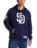 MLB Men's San Diego Padres Be Proud Long Sleeve Hooded Fleece Pullover, Athletic Navy/White, X-Large
