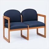 Classic Series Two Seat Sofa Finish: Black, Material: Jamestown Antique Blue Vinyl