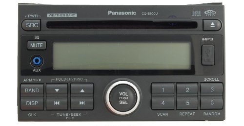 Panasonic CQ-5800U Double DIN (2 DIN) Heavy Duty MP3 / Weather Band / CD Player / Receiver with Front AUX IN, Front USB and CD Changer Control (Satellite Radio Ready)