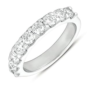 14k 1.35 Dwt Diamond White Gold Prong Set Band Ring - JewelryWeb