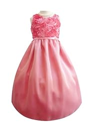 Girls Satin Sleeveless Knee Length Flower-Girl Dress 