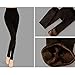 Fashion Story Fall Winter Thick Warm Fleece Lined Thermal Stretchy Leggings Pants (coffee)