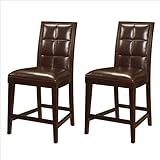 Modus Furniture Hudson Biscuit Back Leather Counter Stool, Coffee Bean (set ....