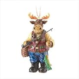 Moose with Fishing Pole Christmas Ornament