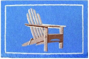 Outdoor Rug Kitchen Mat Hooked Rug Look Nautical Decor 2 ft. x 3 ft. Beach Chair