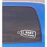 Baby on board with bottle vinyl lettering decal sticker 
