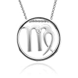 Zodiac Sign Virgo Silver Diamond Pendant Necklace All 12 Signs Available 41RovukXJjL. SL160 Zodiac Sign Virgo Silver Diamond Pendant Necklace All 12 Signs Available