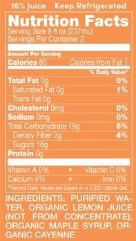 Suja Classic Master Cleanse Organic Lemon Juice, 16 Fluid Ounce -- 6 per case.