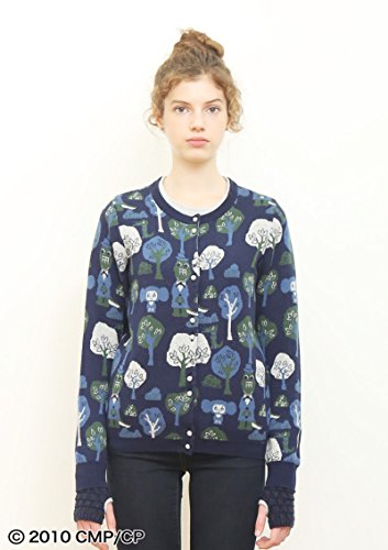 (グラニフ)graniph コラボレーション長袖ニットカーディガンB / フォレストパターン ( チェブラーシカ ) ( ネイビー )