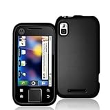 Black Rubberized Snap-On Hard Skin Case Cover for Motorola Flipside MB508 P ....