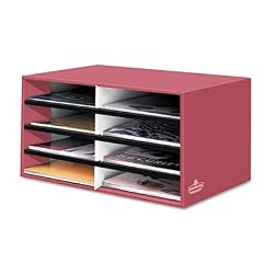Bankers Box Decorative 8 Compartment Literature Sorter, Letter, Persimmon Red (6140301)