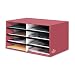 Bankers Box Decorative 8 Compartment Literature Sorter, Letter, Persimmon Red (6140301)