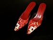 Silk Mule Shoes in 10 in Tehuana Red