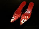 Silk Mule Shoes in 10 in Tehuana Red