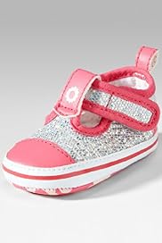 Round Toe T-Bar Glitter Pram Shoes