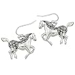 Clear Rhinestone Horse Dangle Earrings Fashion Jewelry