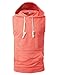 H2H Mens Fashion Slim Fit Sleeveless Hoodies with Big Front Pocket