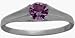 14 Karat White Gold Genuine Amethyst February Baby Gemstone Ring