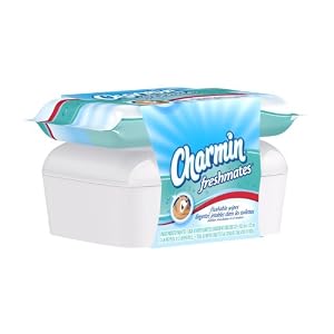 Charmin Freshmates Flushable Wipes 80 Count - Combo Pack With Refillable Tub; Two 40-Count Refills With Refillable Tub (Pack of 9)