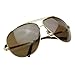 zeroUV Oversized Aviator Sunglasses for Men and Women, UV400 Protected 80s Style Large Aviators 70mm (Gold/Brown)