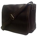 David King & Co Small Distressed Leather Laptop Messenger