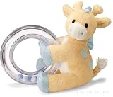 Baby Boy Rattle, Tender Beginnings Giraffe Ring Rattle-Blue