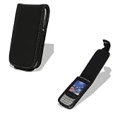 Noir Luxe Black Leather Flip Case for Nokia 6303