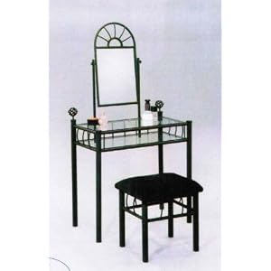 Sandy Black Vanity Set By Acme Furniture