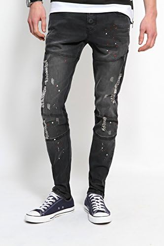 Jack South London -72 STELLAR- Mens Biker Skinny Jeans (W28X31L)