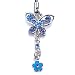 Cell Phone / Camera / MP3 Player Charm Strap Beautiful Blue Diamond "Butterfly with Flower" Design