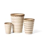 Buy Foreside 70394 Coastal Planters Round, Cream, Set of 3 by Foreside