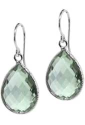 13.00 Ct Green Amethyst 16x12mm Pear Shape 925 Silver Dangle Earrings
