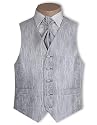 Set Weste + Plastron + Einstecktuch, Fb.silber