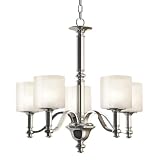 Good Earth Lighting G4959-PN-I 5-Light 20-1/2-Inch Modeno Chandelier with Five 13-Watt Gu24 Bulbs, Polished Nickel