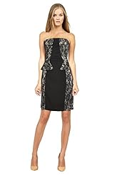 Strapless Jersey/Nylon/Polyester/Rayon/Spandex Lace Peplum Cocktail  Dress