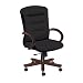 National Office Furniture Remedy High Back Executive Wood Office Chair, Cordovan Walnut, Black Faux Leather